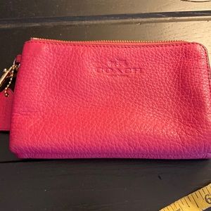 Coach double zip wristlet